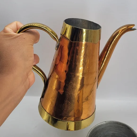 VABELUX Copper Tea or Coffee Pot Maker 3 Piece Kettle Removable Filter #1330 - Picture 8 of 11